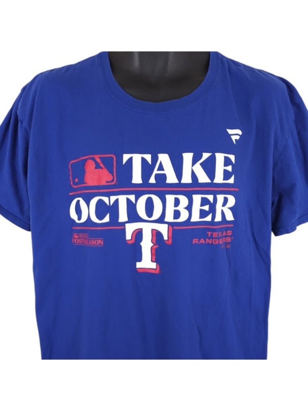 Texas Rangers T Shirt Mens Size XL Blue Take October MLB Baseball Fanatics